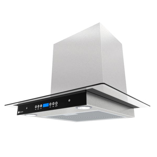 Campana Digital Vidrio Templado Plano Y Acero Inox 60 Cm Terhan