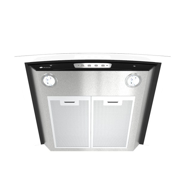 Campana Botones Terhan Vidrio Templado Curvo Y Acero Inox 60 CmÂ