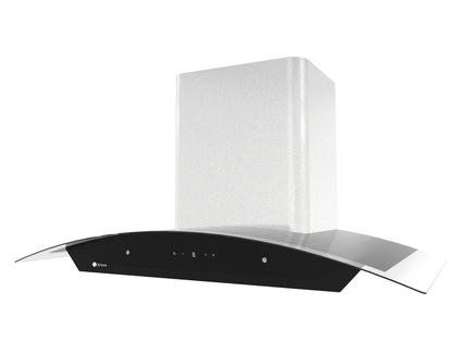 Campana 90cm Digital Terhan Vidrio Templado Curvo Y Acero Inox