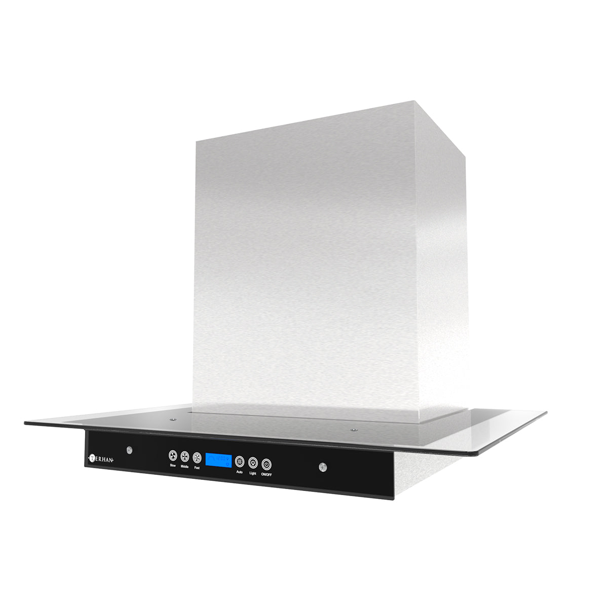 Campana Digital Vidrio Templado Plano Y Acero Inox 60 Cm Terhan