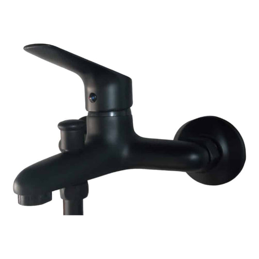 Monocomando Bañera Plano con Transf Negro 35mm Wico (54302)