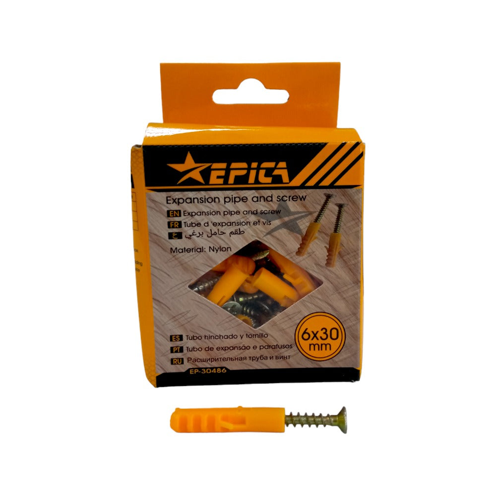 Caja Taco y Tornillo 6x30mm 50 Unidades