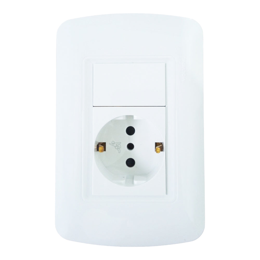 Conjunto Schuko c/seg Blanco (AP) Atenea A154100028FP