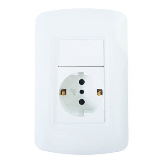 Conjunto Schuko c/seg Blanco (AP) Atenea A154100028FP