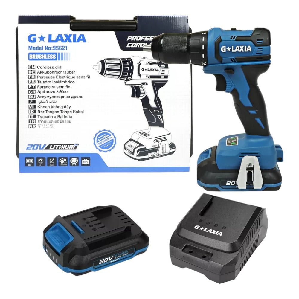 Taladro Atornillador Brushless 40Nm 20V (1 Bat-2Ah Carg 2Ah)