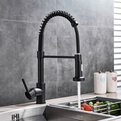 Monocomando Pico Extensible Lavaplatos Ac Inox. Negro Koen