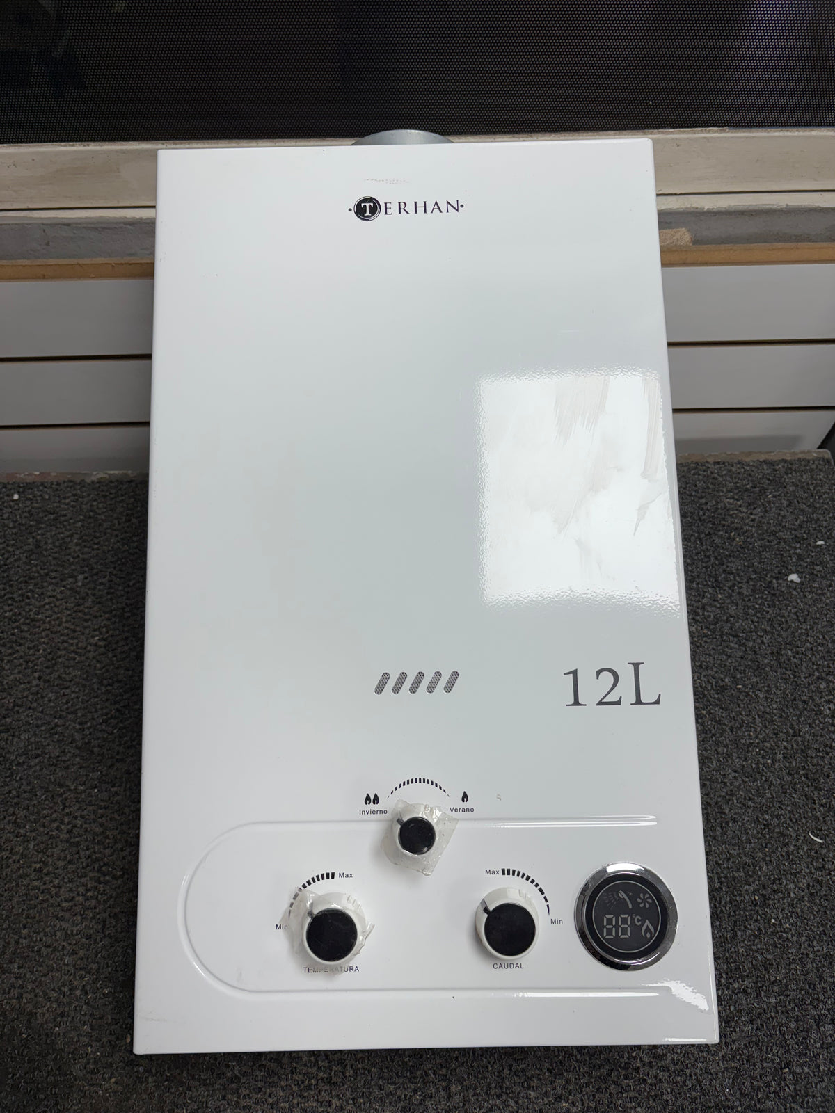 Calentador Instantáneo Tiro Natural 12 L Blanco Terhan