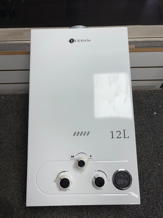 Calentador Instantáneo Tiro Natural 12 L Blanco Terhan