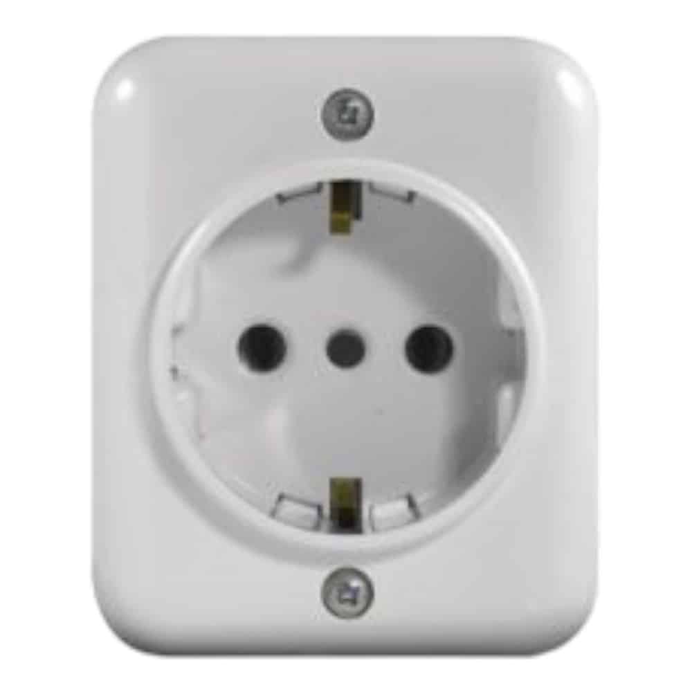 Toma Schuko Exterior Blanco Vulcano V110401407