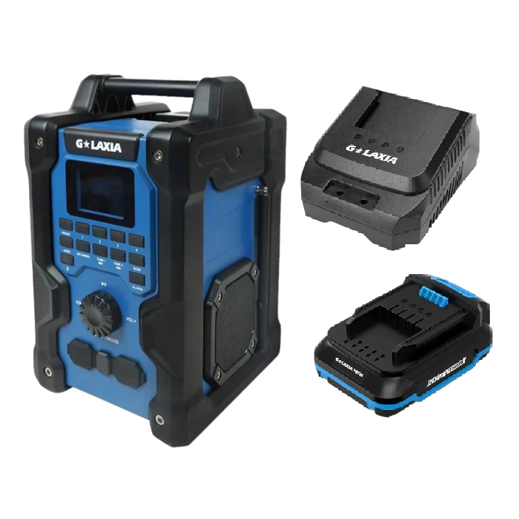 Parlante Radio De Trabajo 20V – (1Bat y Carg 2Ah)