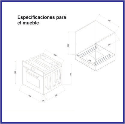 Horno de Empotrar a Gas Vidrio Templado Negro